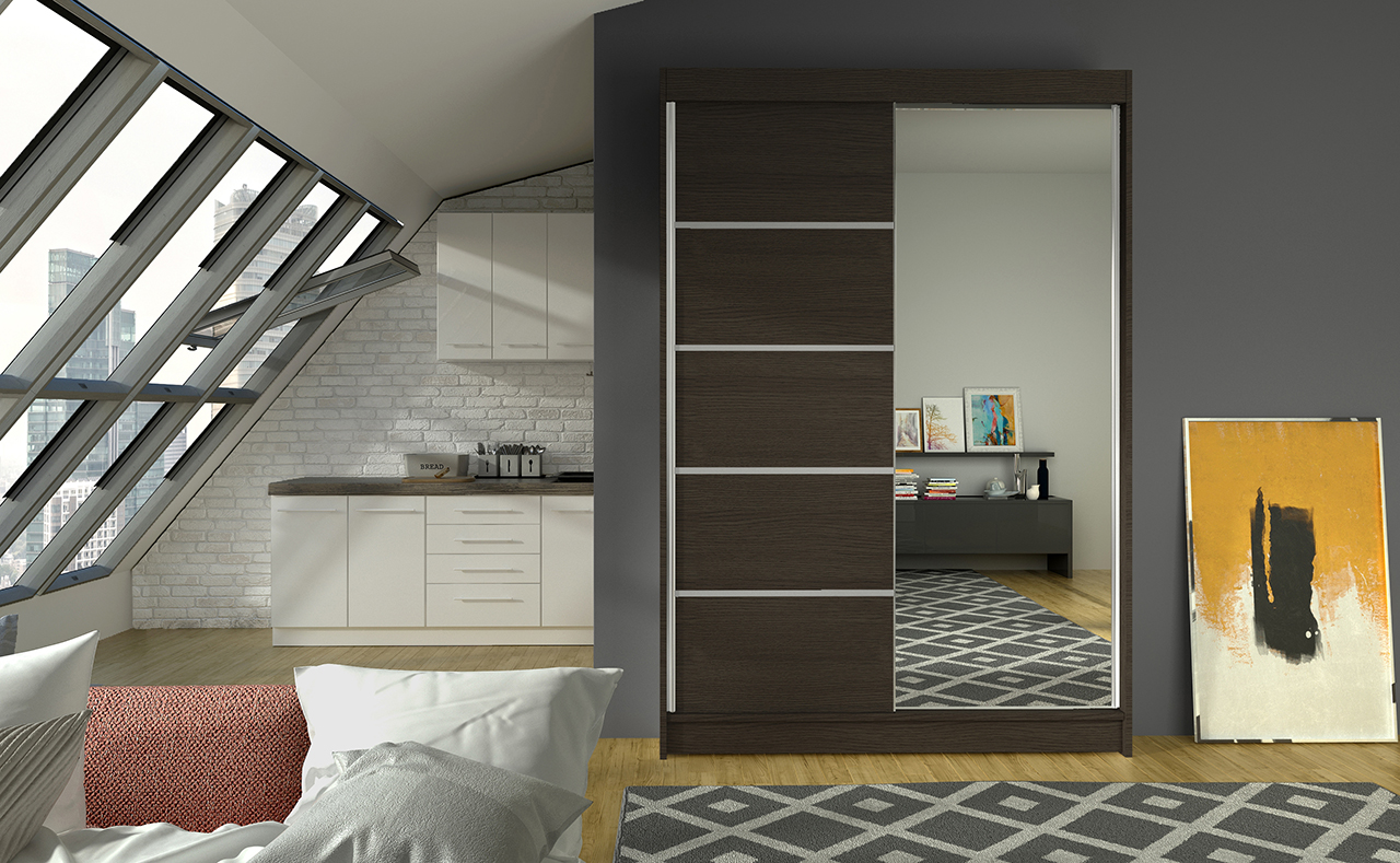 Tolóajtós gardrób Tolóajtós szekrény NICEA 120 - Csoki Csoki