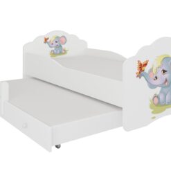 Gyerekágy Kétszemélyes ágy matracokkal CASIMO II ELEPHANT 160x80 - Fehér Fehér