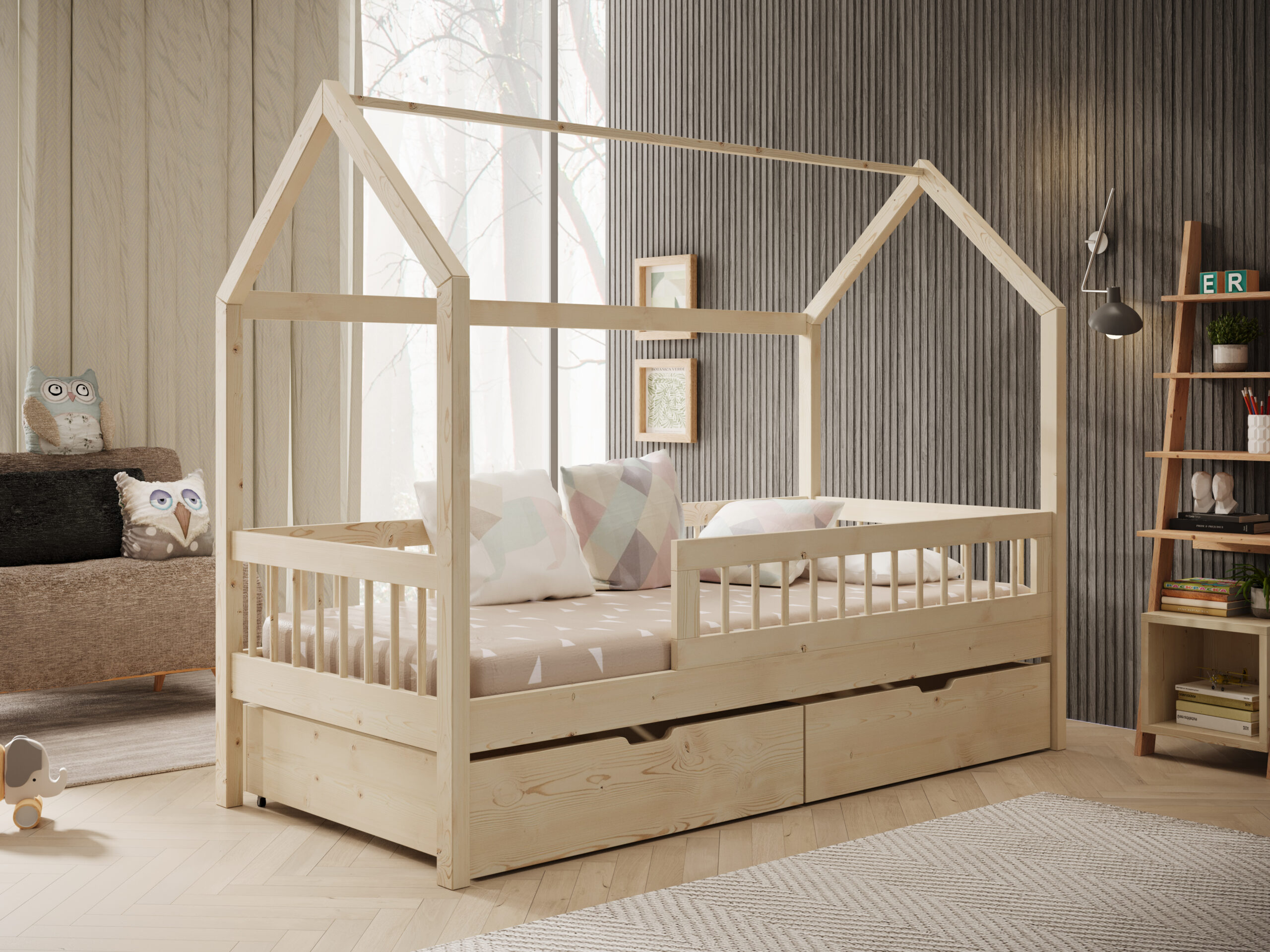 Gyermekágy Galicja házikó ágy - Fenyő Fenyő