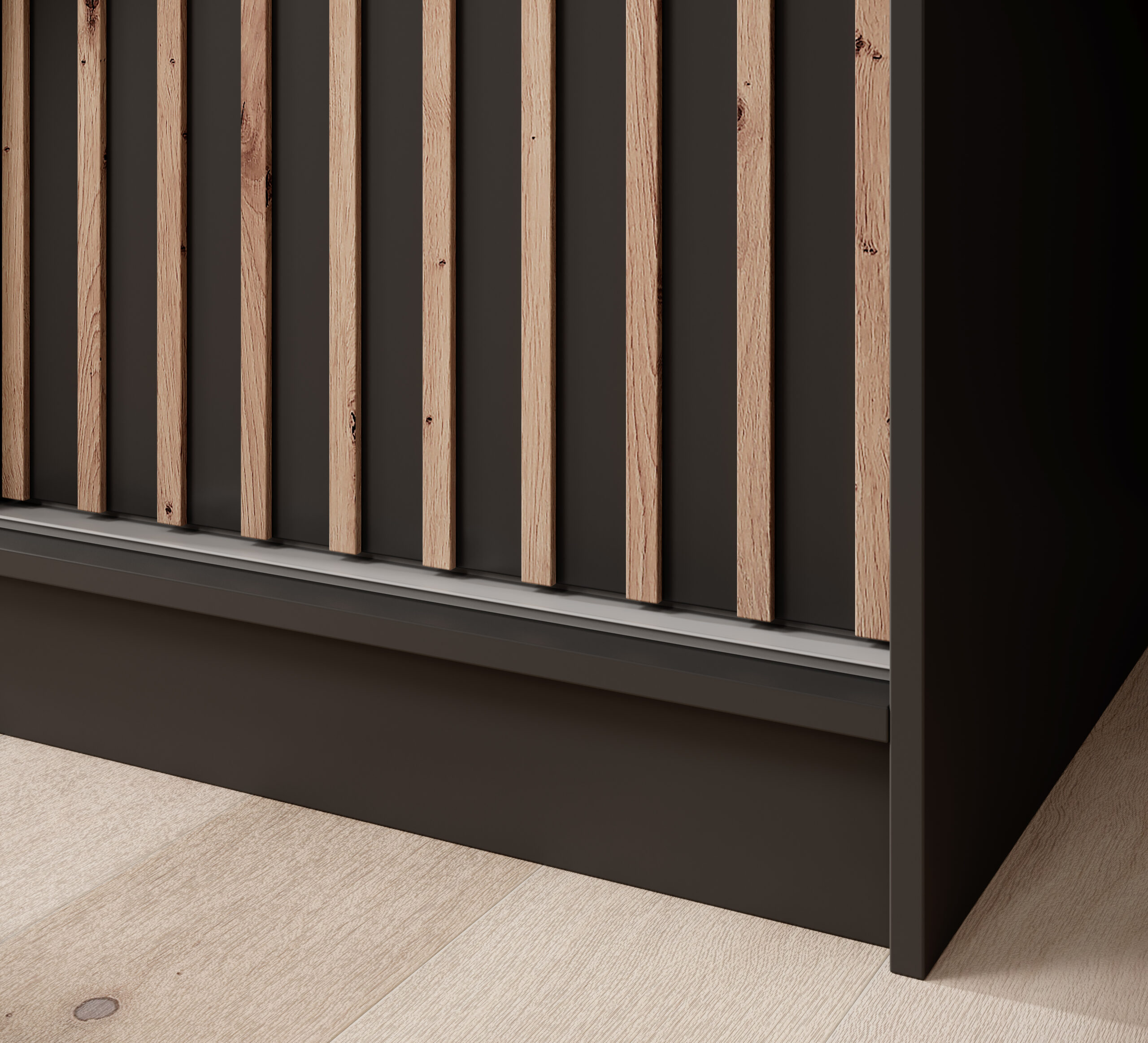 Tolóajtós gardrób Ida 200 tükrös tolóajtós szekrény - Fekete Tolóajtós gardrób Ida 200 tükrös tolóajtós szekrény - Fekete - Image 4