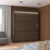 Tolóajtós gardrób LED világítással ellátott tolóajtós szekrény LINCOLN 180 - Csoki LED világítással ellátott tolóajtós szekrény LINCOLN 180