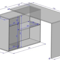 Íróasztal Sarokíróasztal SAULO - Sonoma