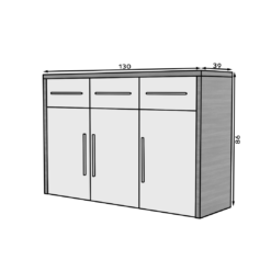 MARDEN komód - Fehér Ragyogás