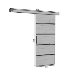 Falra szerelhető tolóajtó TONY 86 - Artisan