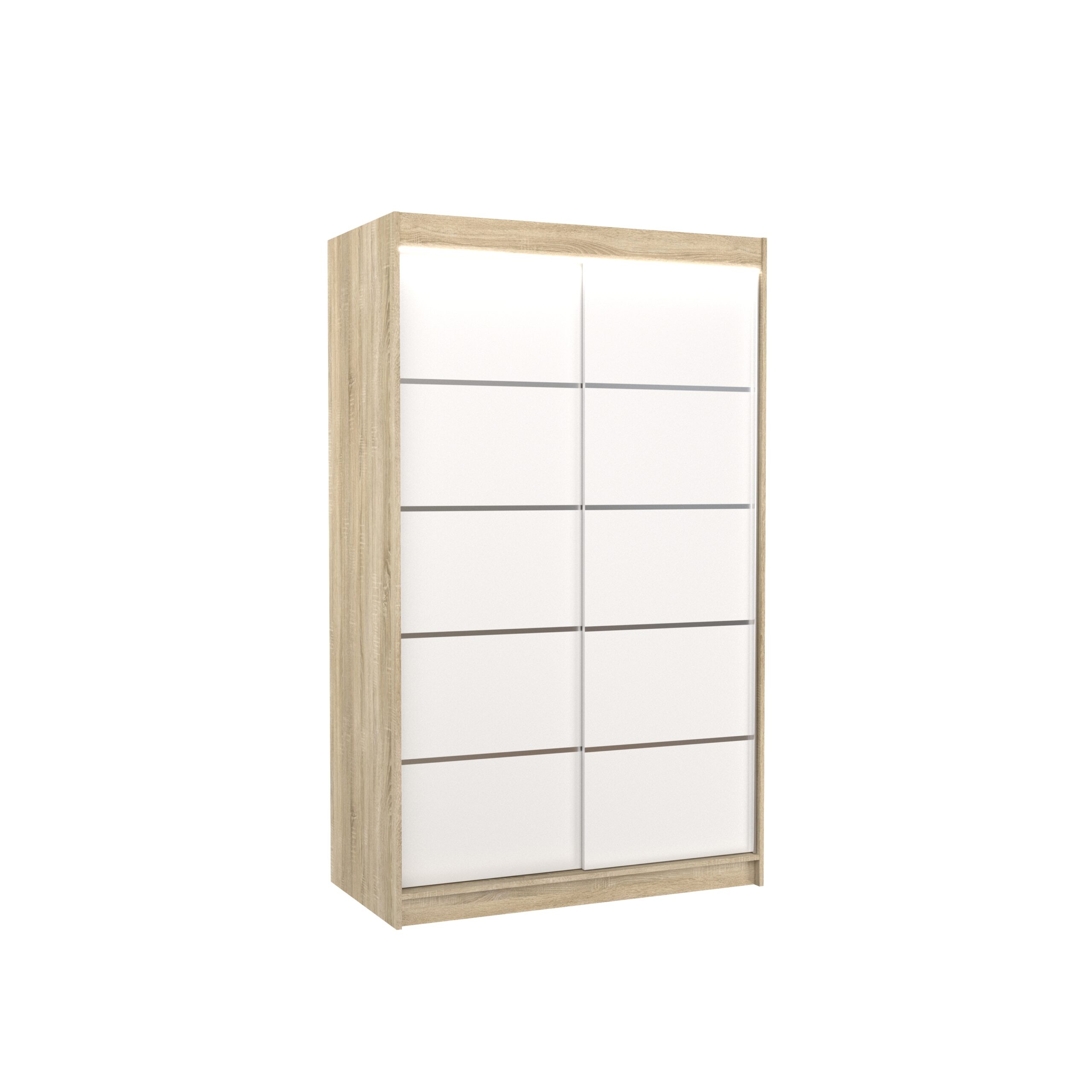 Tolóajtós gardrób LED világítással ellátott tolóajtós szekrény BENISSO 120 - Sonoma Sonoma