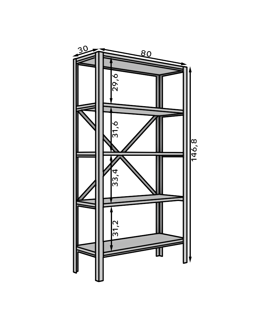 Könyvespolc Rene polc - Fekete Könyvespolc Rene polc - Fekete - Image 4