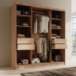 Tolóajtós gardrób Tola 200 tolóajtós szekrény - Sonoma