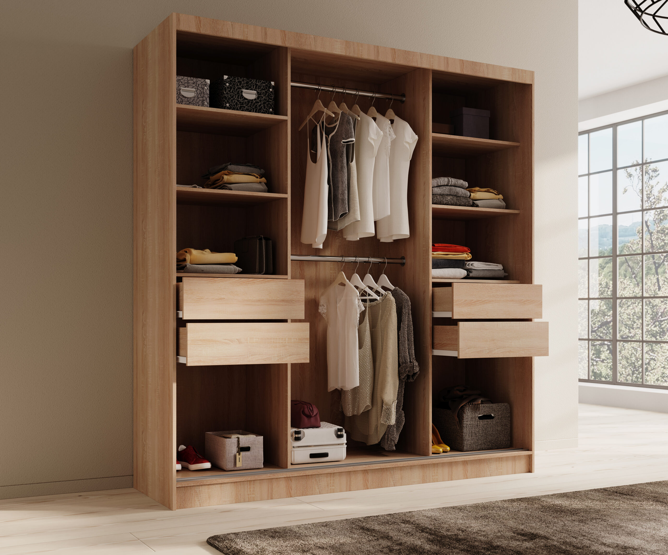 Tolóajtós gardrób Tola 200 tolóajtós szekrény - Sonoma Tolóajtós gardrób Tola 200 tolóajtós szekrény - Sonoma - Image 3