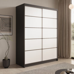 Tolóajtós gardrób Tolóajtós szekrény Calma 150 - Fekete Fekete