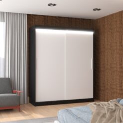 LED világítással ellátott tolóajtós szekrény LINCOLN 180