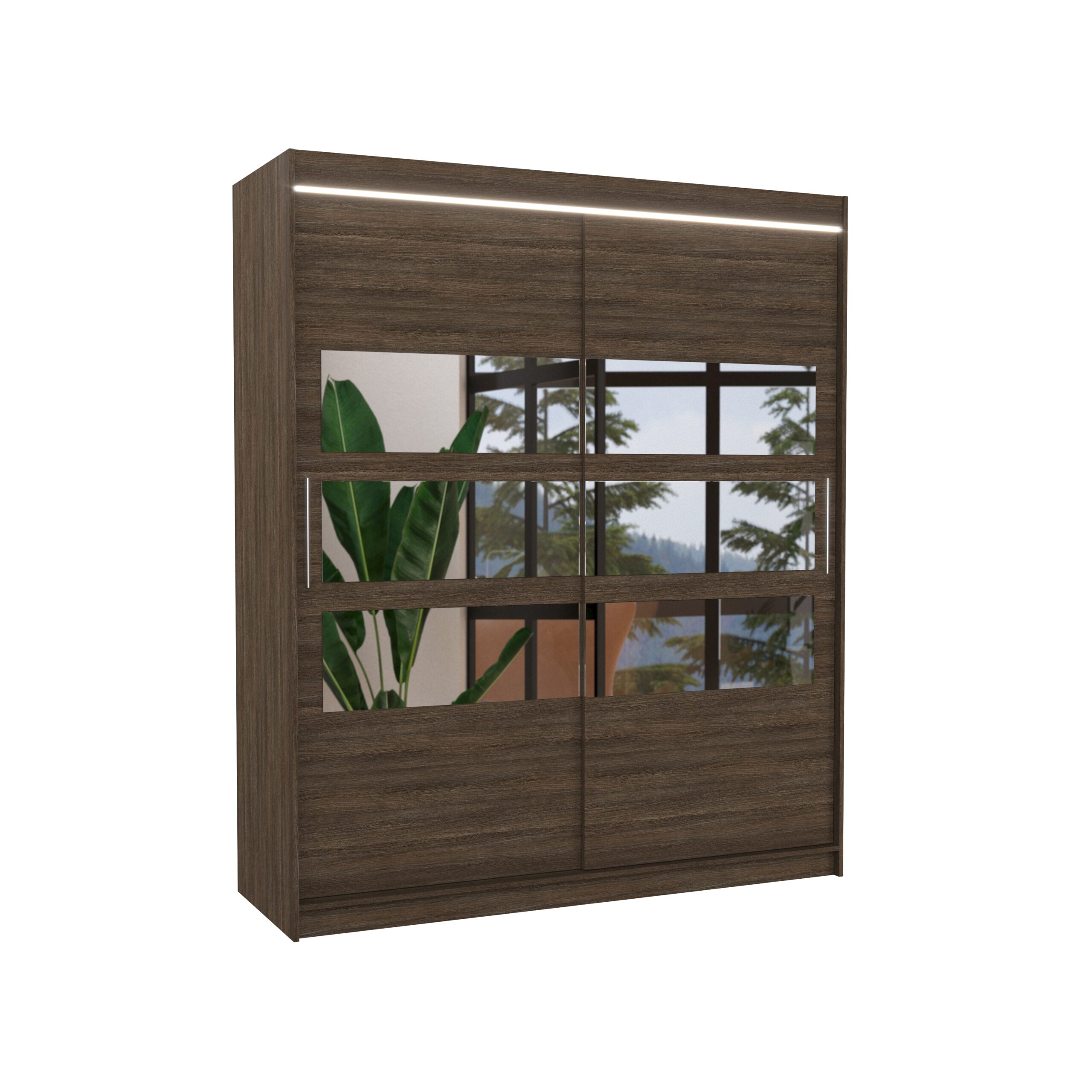 Tolóajtós gardrób Tükörrel és LED világítással ellátott tolóajtós szekrény TOLEDO 180 - Csoki Csoki