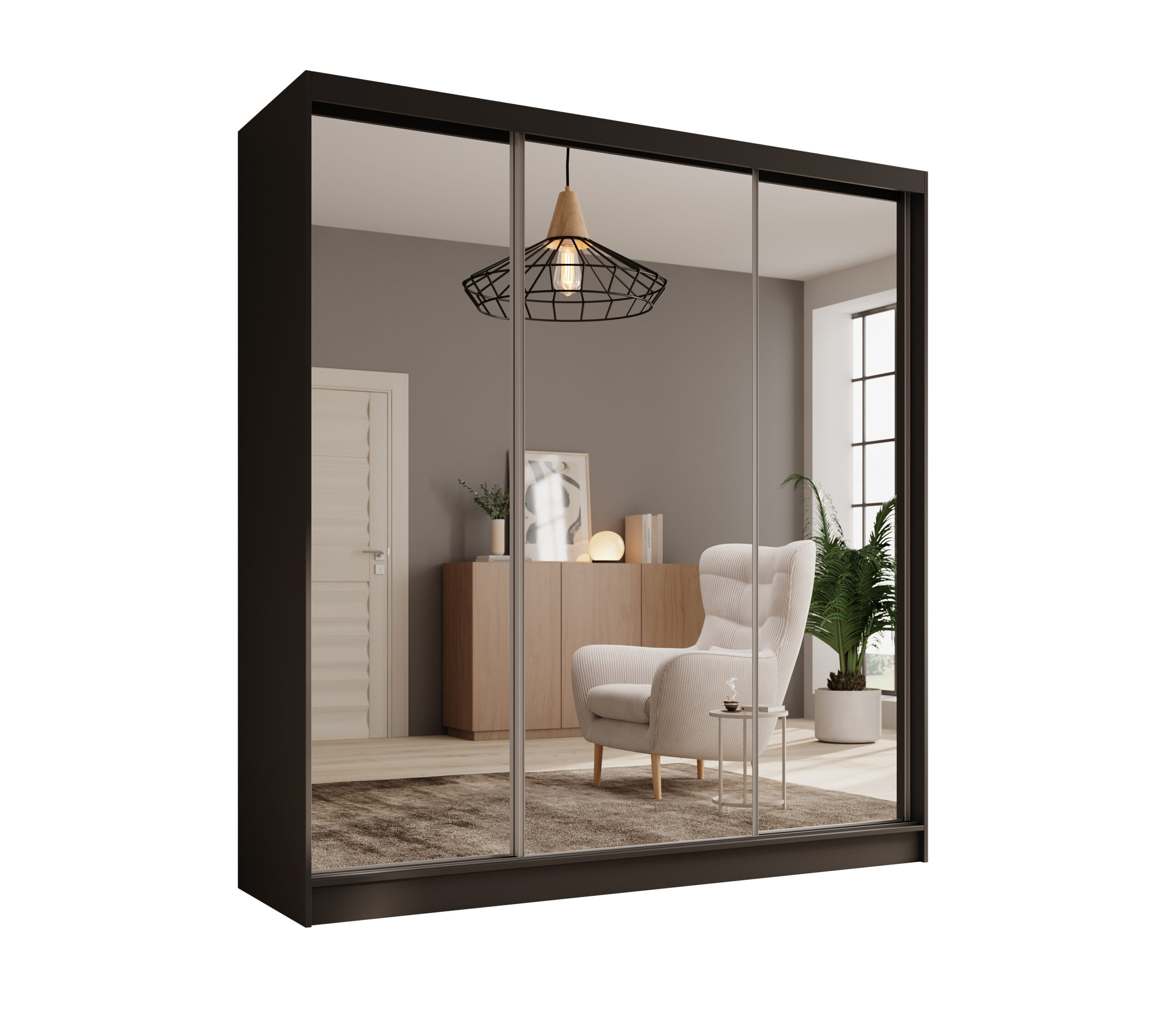 Tolóajtós gardrób Tola 200 tolóajtós szekrény - Fekete Tola 200 tolóajtós szekrény