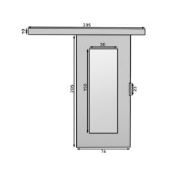 Falra szerelhető tolóajtó NELA 76 - Fekete