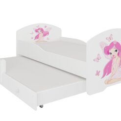Gyerekágy Kétszemélyes ágy matracokkal PEPE II GIRL WITH WINGS 160x80 - Fehér Fehér