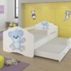 Gyerekágy Kétszemélyes ágy korláttal és matracokkal CASIMO II BLUE BEAR 160x80 - Fehér Kétszemélyes ágy korláttal és matracokkal CASIMO II BLUE BEAR 160x80