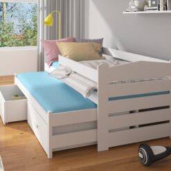 Ifjúsági ágy Ágykeret dupla TIARRO korláttal 200x90 - Rózsaszín