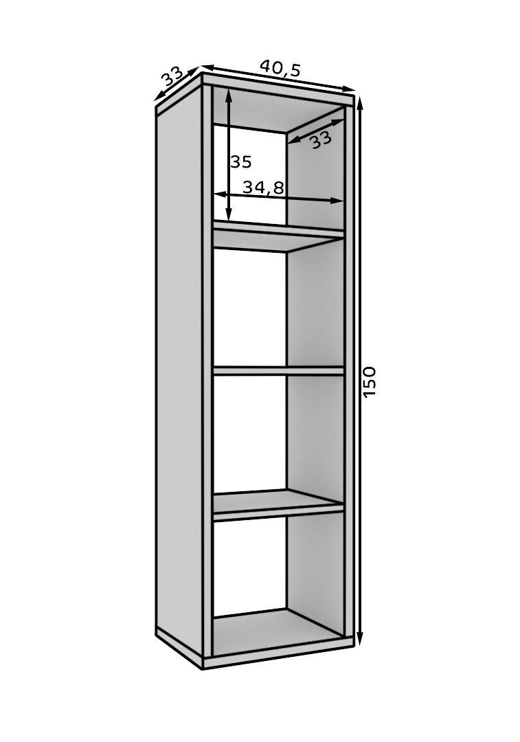 Könyvespolc Cleo II könyvespolc - Fehér Könyvespolc Cleo II könyvespolc - Fehér - Image 4