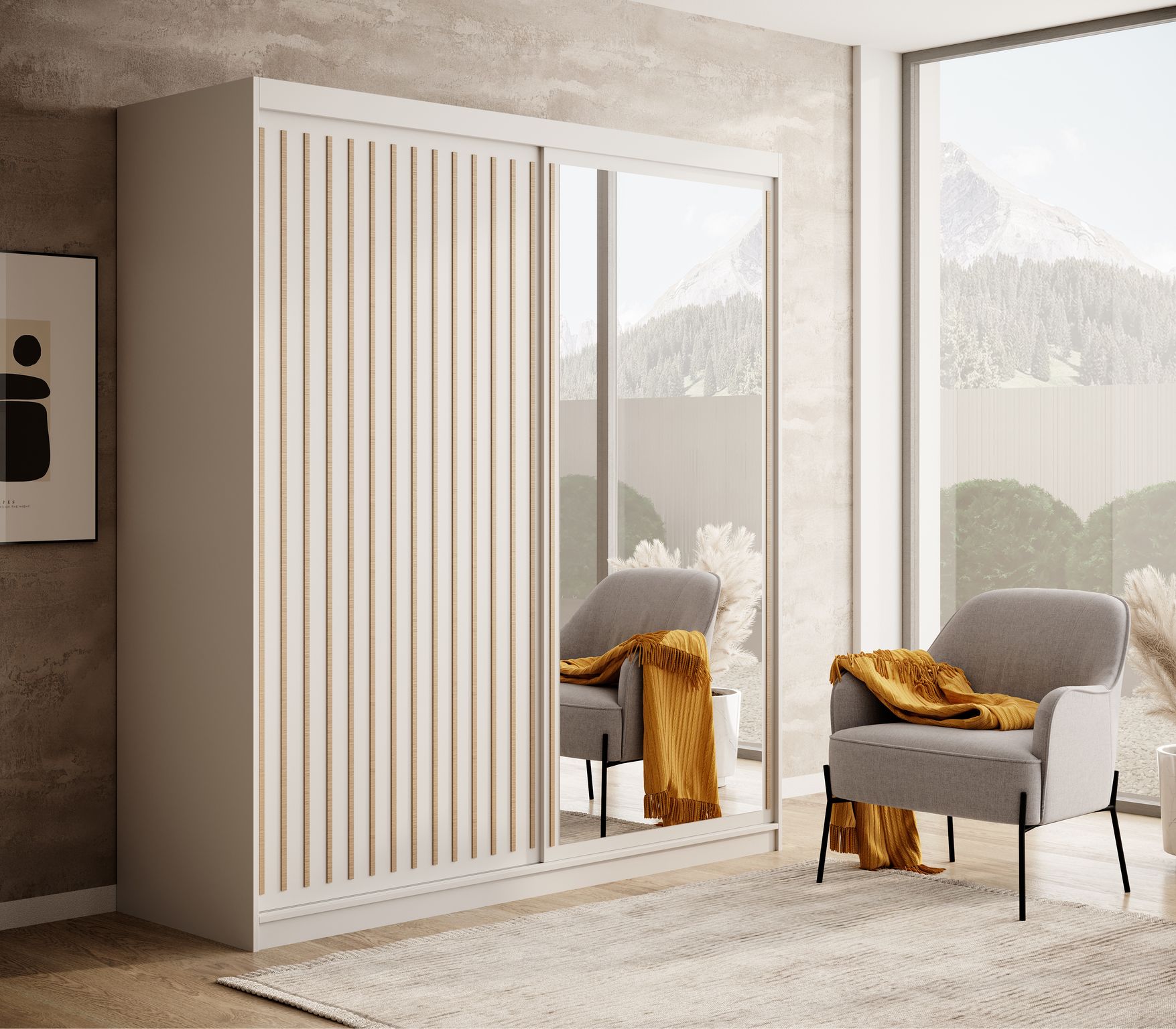 Tolóajtós gardrób DELIA 180 tolószekrény - Fehér DELIA 180 tolószekrény