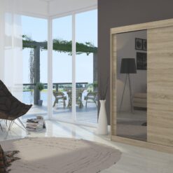 Tolóajtós gardrób Tolóajtós szekrény BIANCO 150 - Sonoma Sonoma