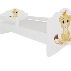 Gyerekágy Ágy matraccal és korláttal CASIMO LION 160x80 - Fehér Fehér