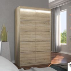 LED világítással ellátott tolóajtós szekrény BENISSO 120