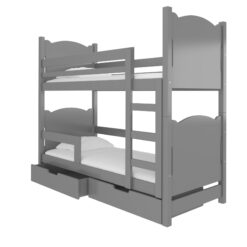 Gyerekágy Kétszemélyes emeletes ágy matracokkal MARABA - Szürke Szürke