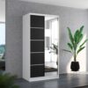 Tolóajtós gardrób Biztonsági tükrös tolóajtós szekrény ORLANDO 100 - Fehér Biztonsági tükrös tolóajtós szekrény ORLANDO 100