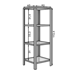 Könyvespolc Reli polc - Arany