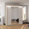 Tolóajtós gardrób Tolóajtós szekrény tükörrel és LED világítással TRAVES 180 - Sonoma Tolóajtós szekrény tükörrel és LED világítással TRAVES 180