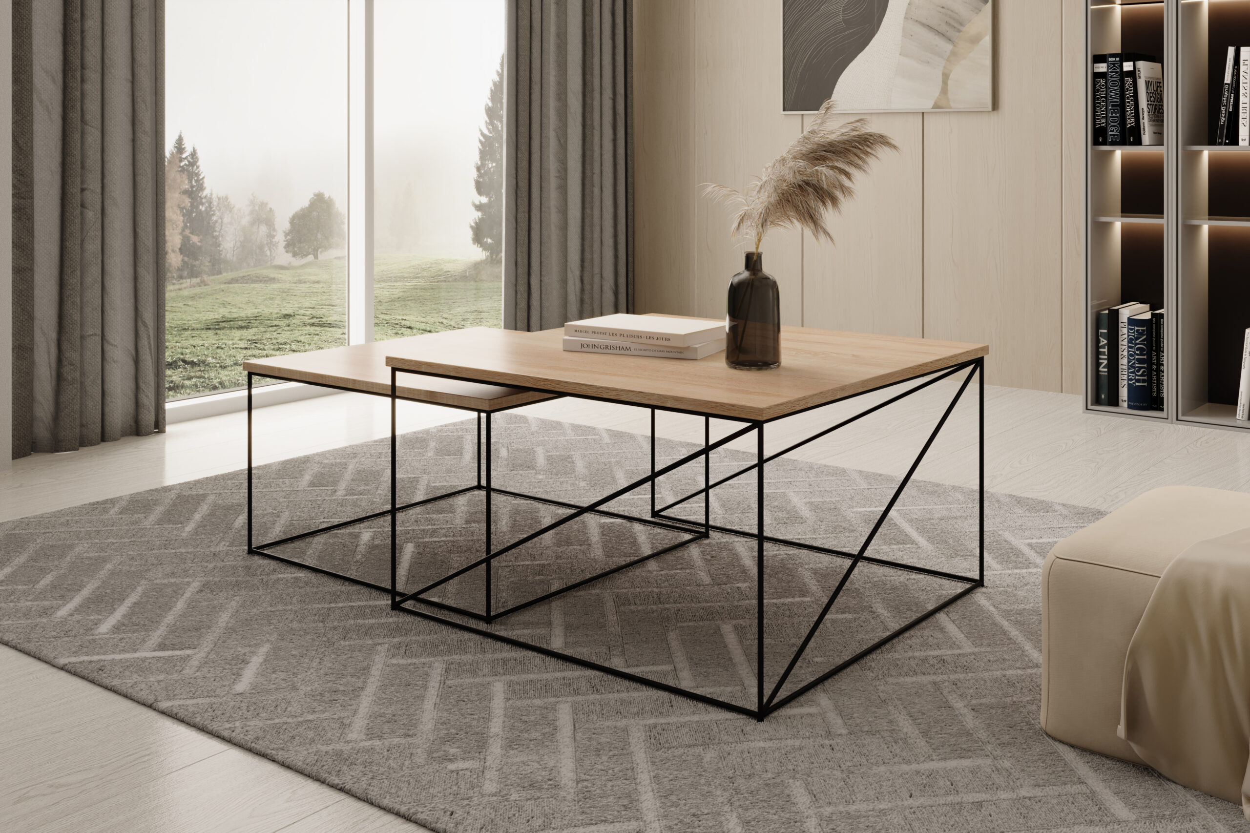 Licco 2in1 dohányzóasztal - Fekete Fekete