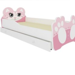Gyerekágy Ágy matraccal és fiókkal BEAR PINK 140x70 - Rózsaszín Rózsaszín
