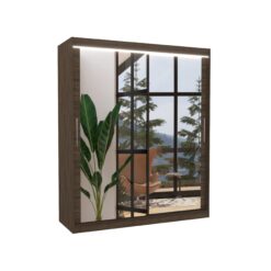 Tolóajtós gardrób Tolóajtós szekrény tükörrel és LED világítással ETTORE 180 - Csoki Csoki