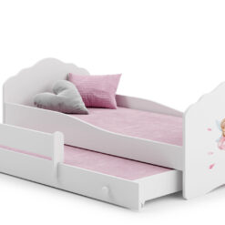 Gyerekágy Kétszemélyes ágy matracokkal CASIMO II GIRL WITH WINGS 160x80 - Fehér Fehér