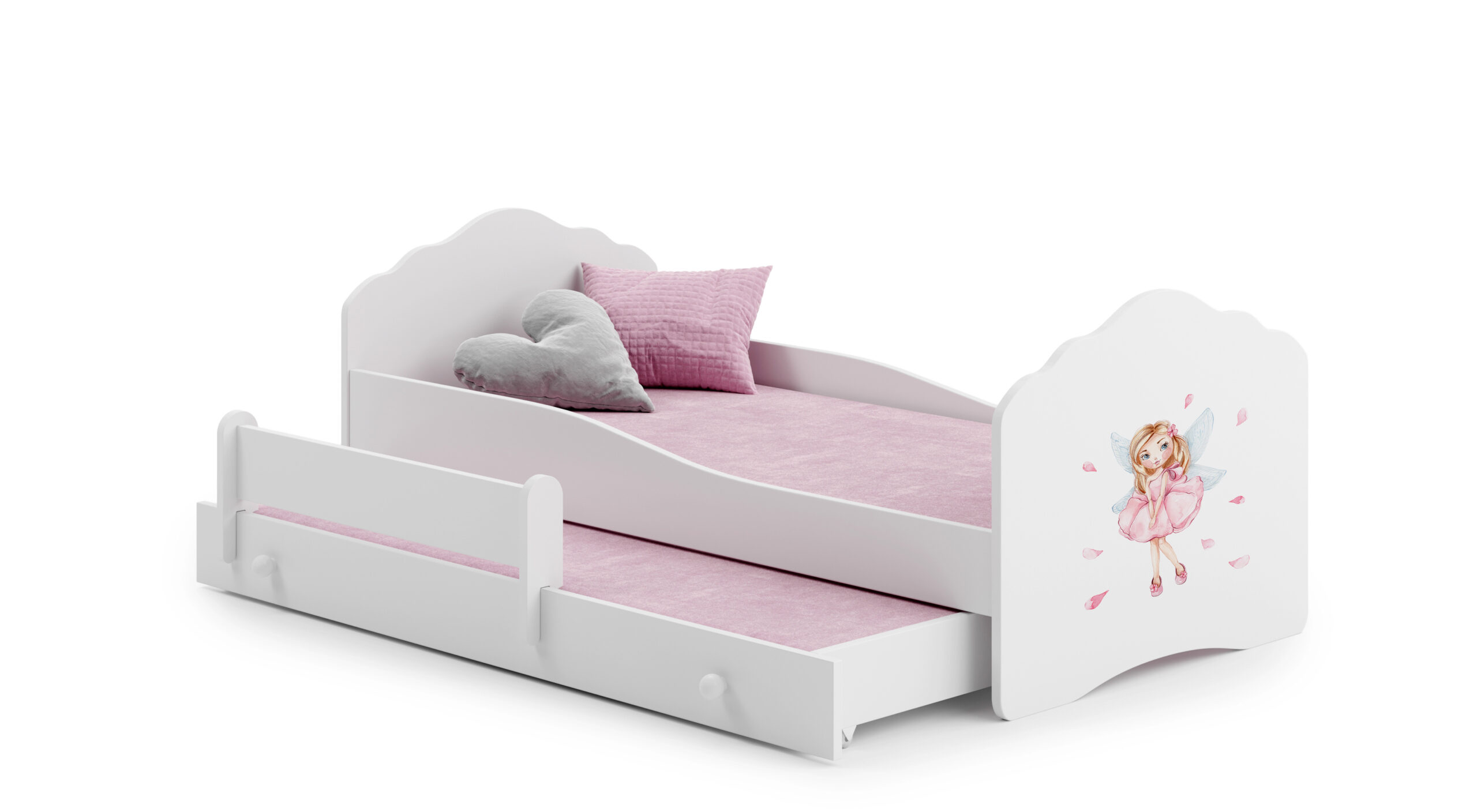 Gyerekágy Kétszemélyes ágy matracokkal CASIMO II GIRL WITH WINGS 160x80 - Fehér Fehér