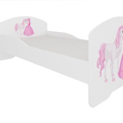 Gyerekágy Ágy matraccal PEPE PRINCESS AND HORSE 140x70 - Fehér Fehér