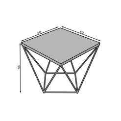 DIANA 50x50 dohányzóasztal - Fehér