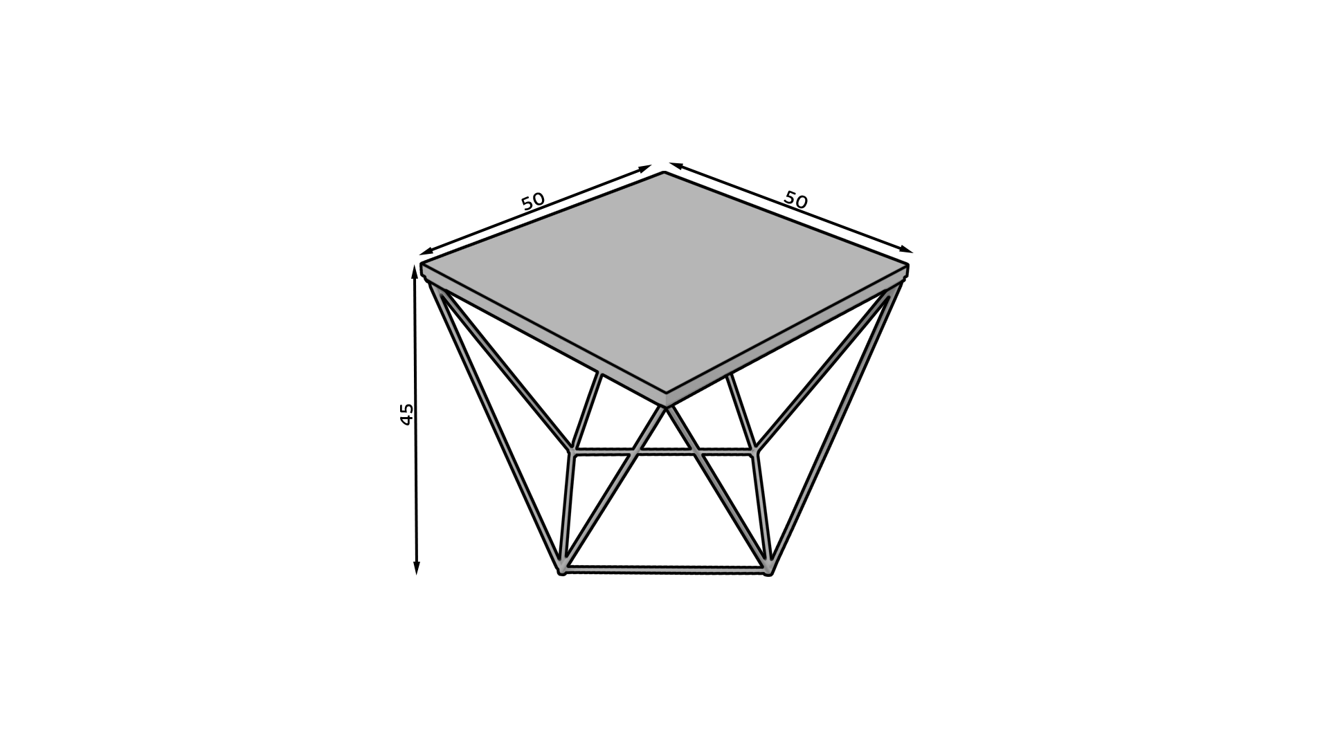 DIANA 50x50 dohányzóasztal - Fehér DIANA 50x50 dohányzóasztal - Fehér - Image 3