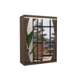 Tolóajtós gardrób Tükörrel és LED világítással ellátott tolóajtós szekrény ALEN 150 - Csoki Csoki