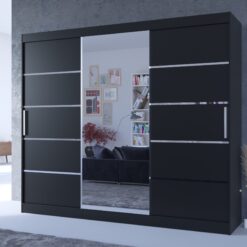 Tolóajtós gardrób Tükrös tolóajtós szekrény SALTO 250 - Fekete Fekete
