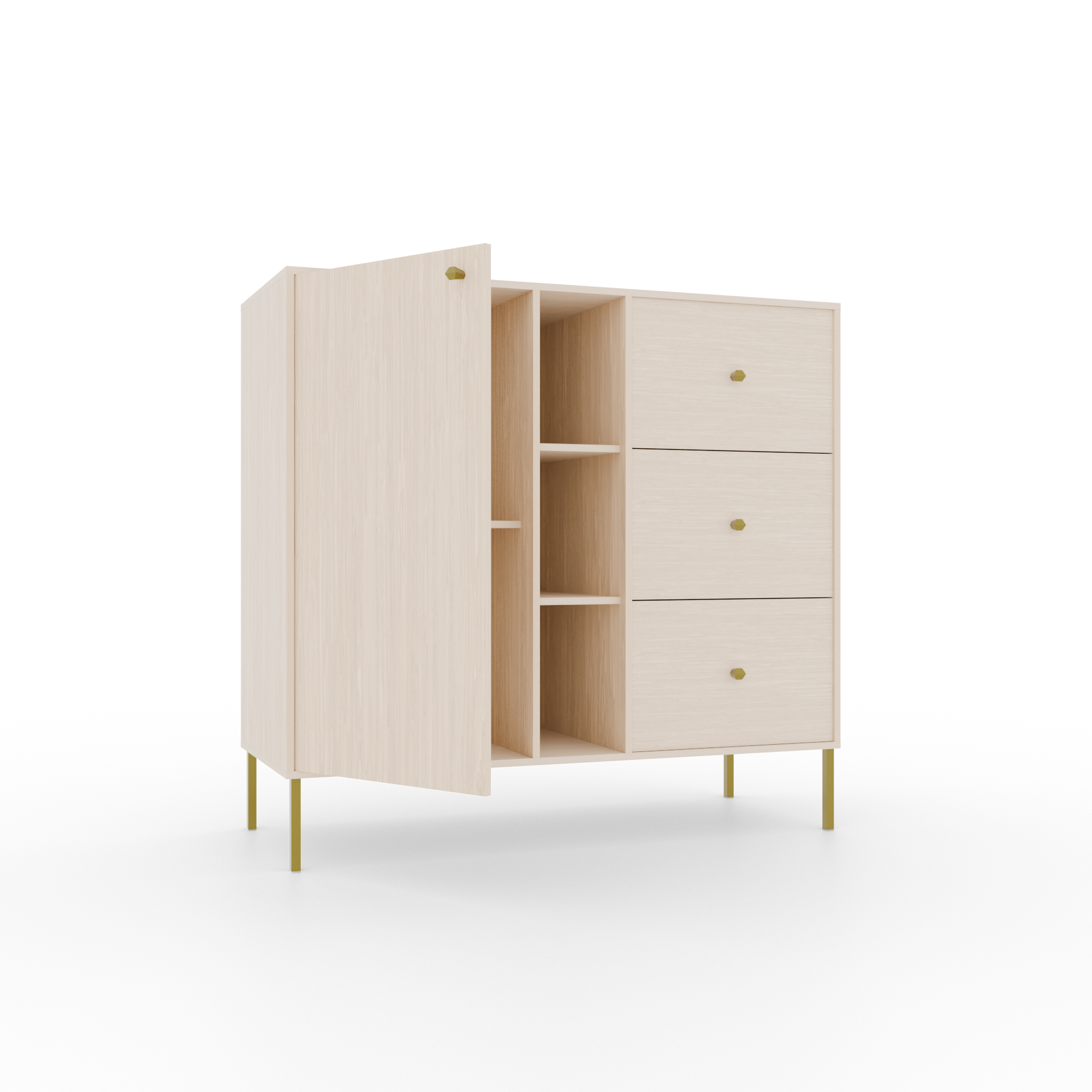 Tili 1D 3S 3P Komód - Homokbézs fiókos komód – Tili 1D 3S 3P Komód - Homokbézs enteriőr fotó 2