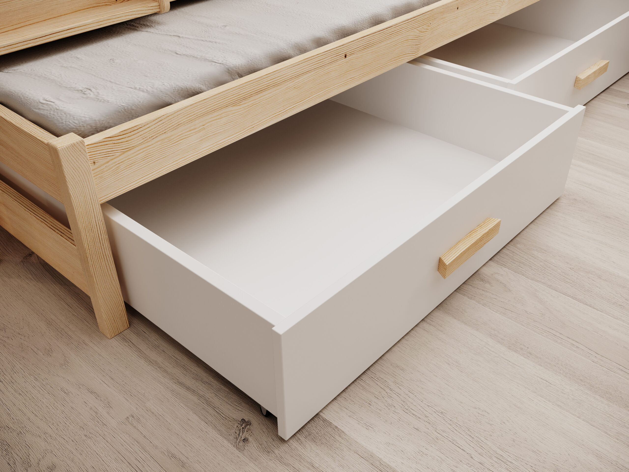 Leia háromszemélyes gyerekágy 180x80 matraccal - Fehér Leia háromszemélyes gyerekágy 180x80 matraccal - Fehér - Image 3