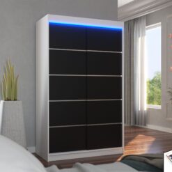 LED világítással ellátott tolóajtós szekrény BENISSO 120