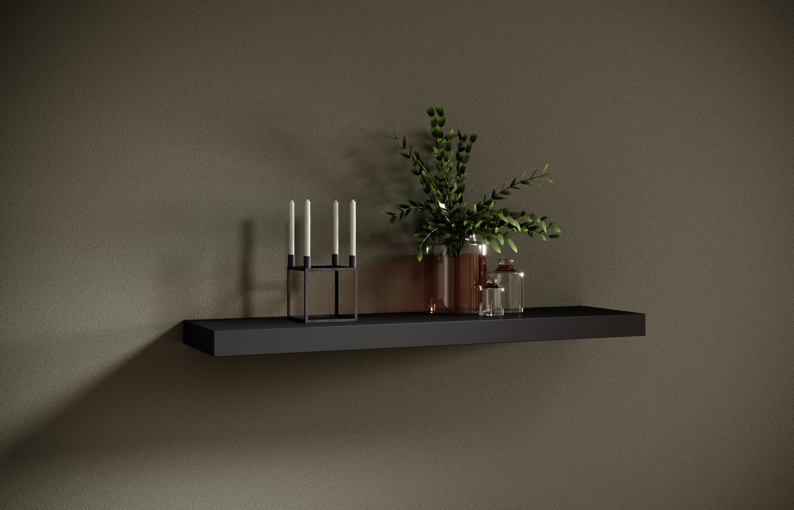 Fali polc ANDREA függő polc 100x26 - Fekete ANDREA függő polc 100x26