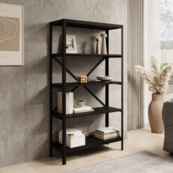 Könyvespolc Rene polc - Fekete Fekete