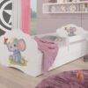 Gyerekágy Ágy matraccal, korláttal és fiókkal CASIMO ELEPHANT 160x80 - Fehér Ágy matraccal