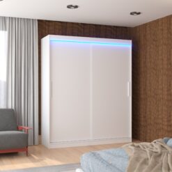 LED világítással ellátott tolóajtós szekrény LINCOLN 180