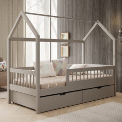 Gyermekágy Galicja házikó ágy matraccal - Szürke Szürke