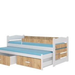 Ifjúsági ágy Ágykeret dupla TIARRO korláttal 200x90 - Fehér Fehér