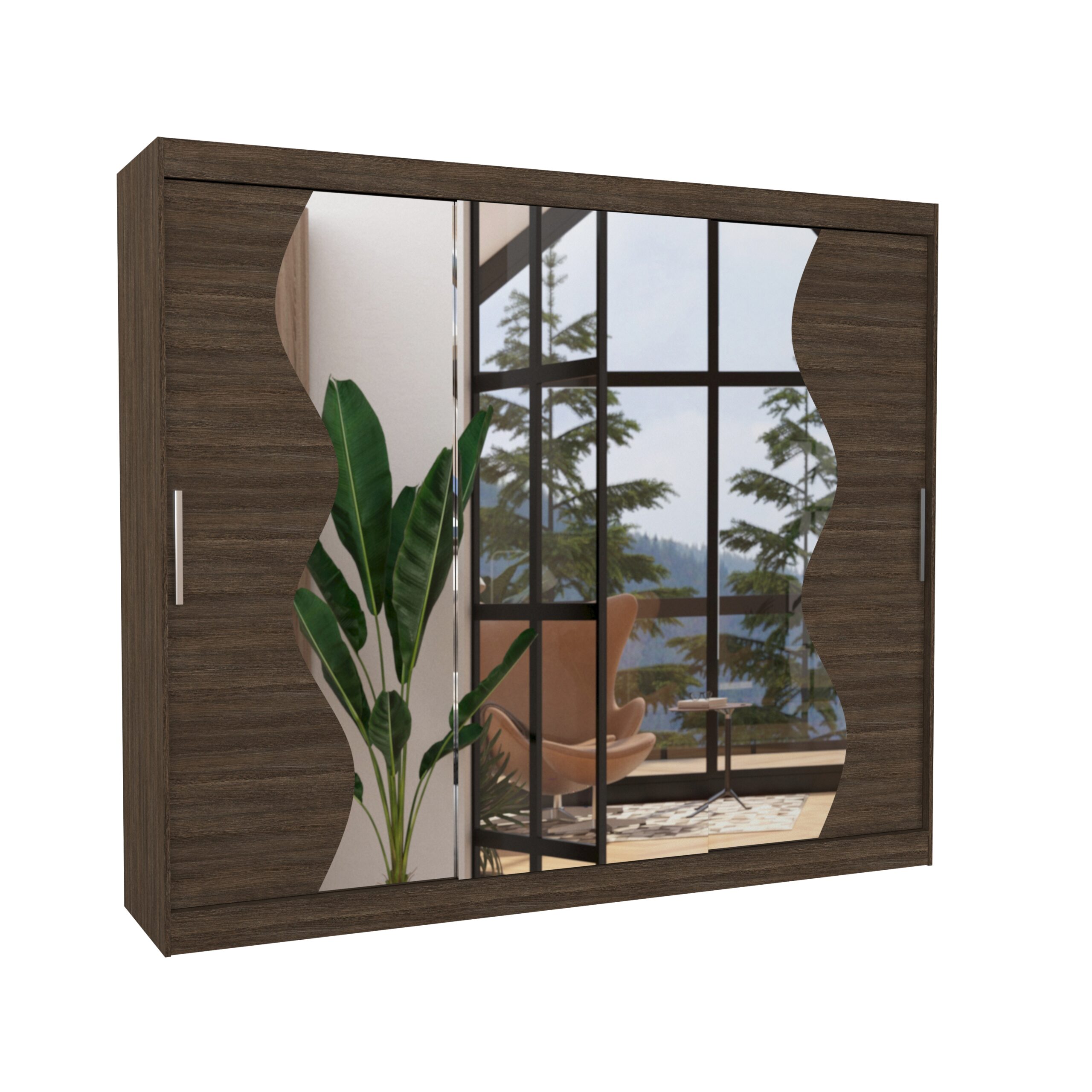 Tolóajtós gardrób Tükrös tolóajtós szekrény SHARON 250 - Csoki Tolóajtós gardrób Tükrös tolóajtós szekrény SHARON 250 - Csoki - Image 3