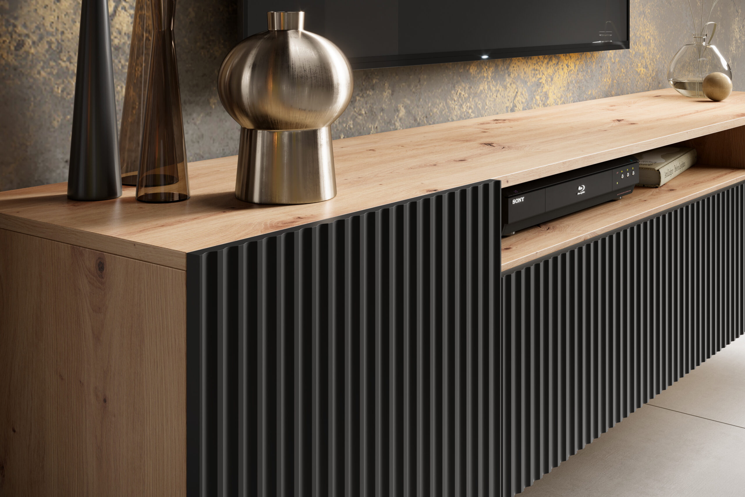 TV szekrény FALI NOEMI TV szekrény - Fekete TV szekrény FALI NOEMI TV szekrény - Fekete - Image 3